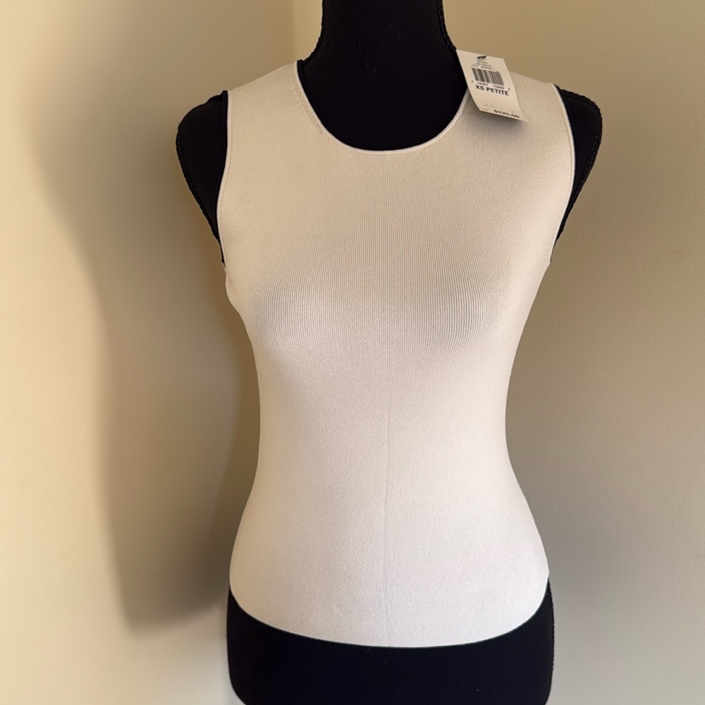 Anne Klein Cream Fitted Tank Top